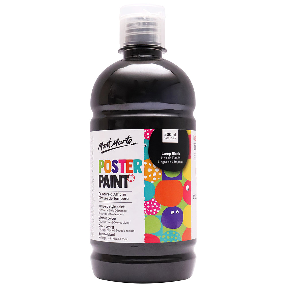 MONT MARTE Poster Paint - 500ml - Lamp Black