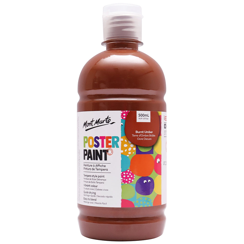MONT MARTE Poster Paint - 500ml - Burnt Umber