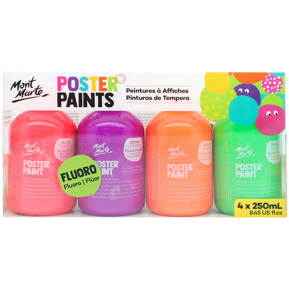 MONT MARTE Poster Paint 250ml - 4pcs - Neon