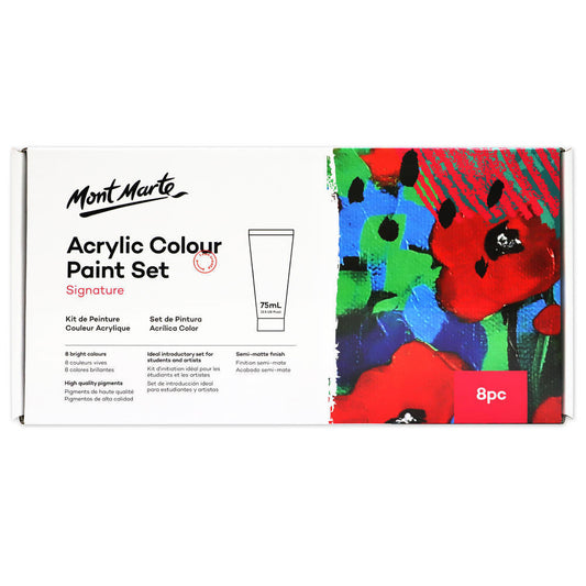 MONT MARTE Signature Acrylic Colour Paint Set - 75ml each - 8pcs