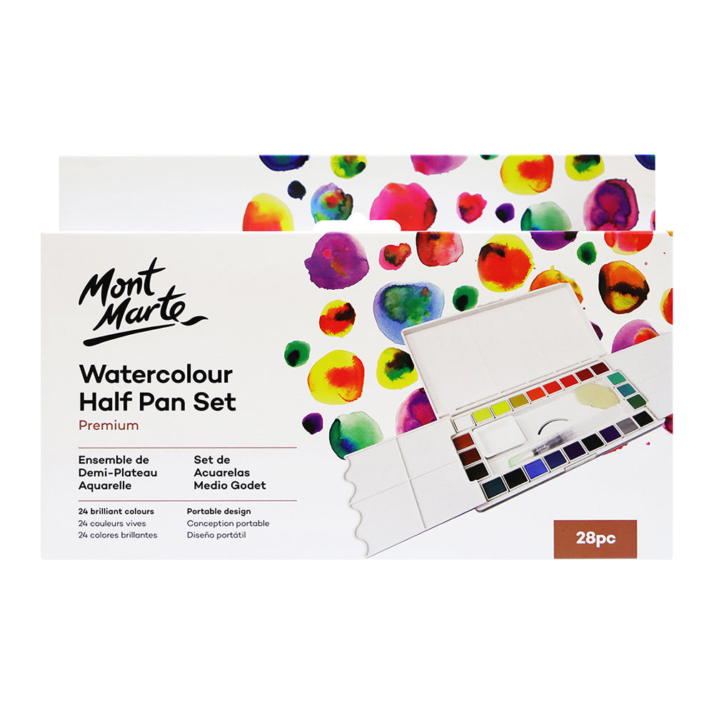 MONT MARTE Watercolour Half Pan Set - 28pcs