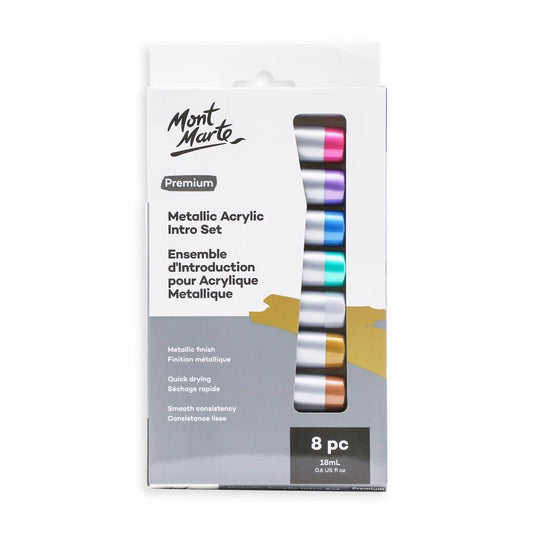 MONT MARTE Metallic Acrylic Paint Intro Set - 18ml each - 8pcs