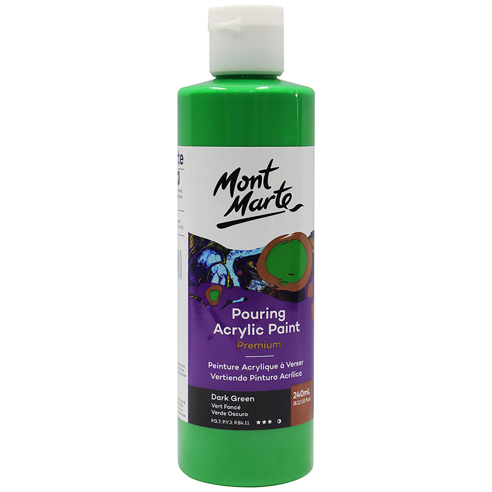 MONT MARTE Premium Pouring Acrylic Paint 240ml (8.12oz) - Dark Green