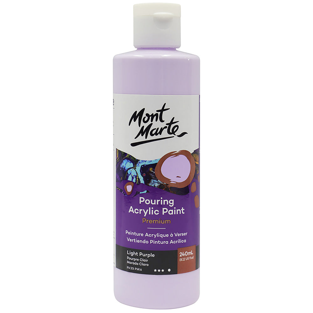 MONT MARTE Premium Pouring Acrylic Paint 240ml (8.12oz) - Light Purple