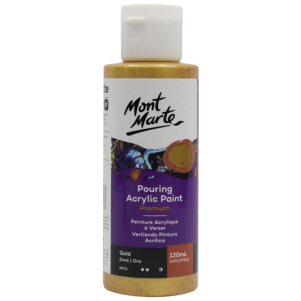 MONT MARTE Premium Pouring Acrylic Paint 120ml (4oz) - Gloss Gold