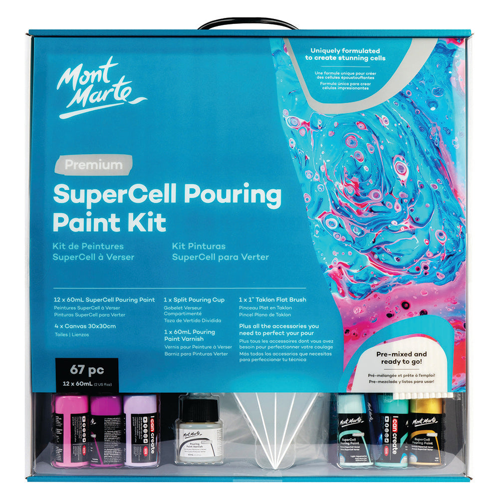 MONT MARTE SuperCell Pouring Paint Kit 67pc