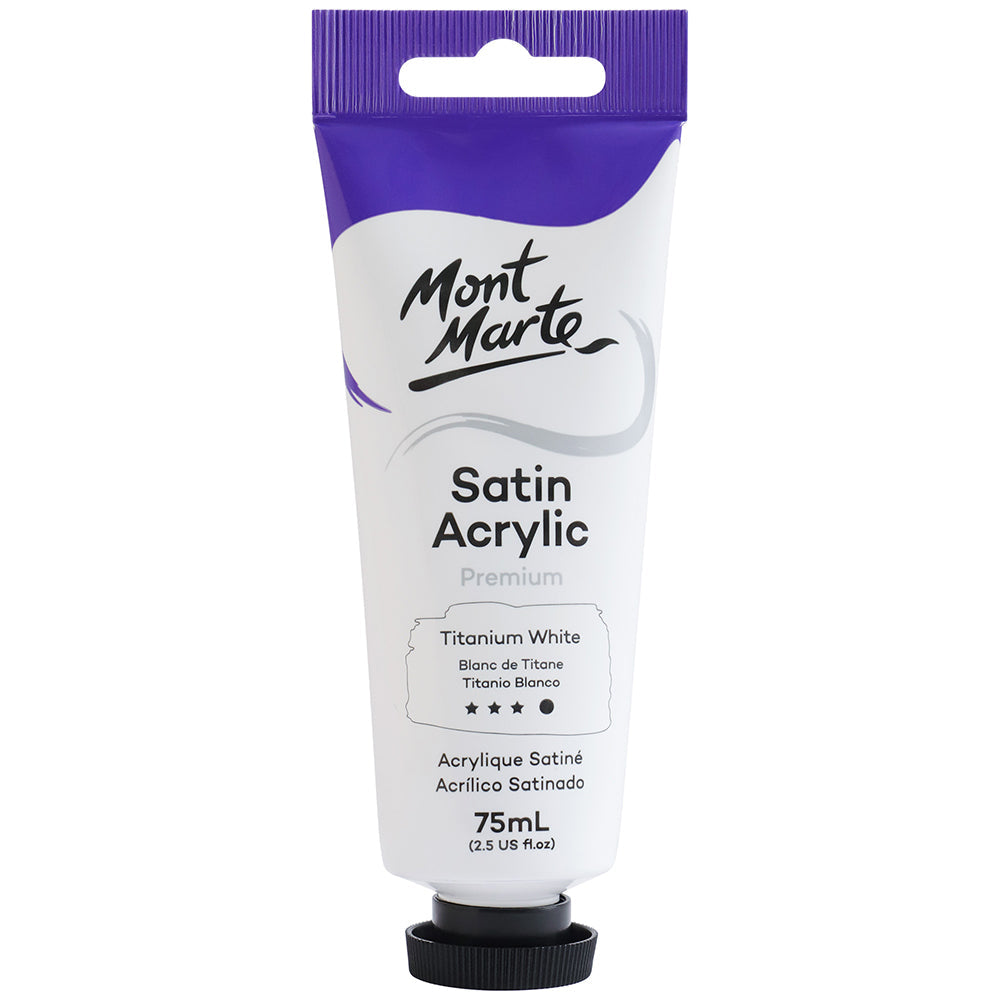 MONT MARTE Satin Acrylic Paint - 75ml - Titanium White