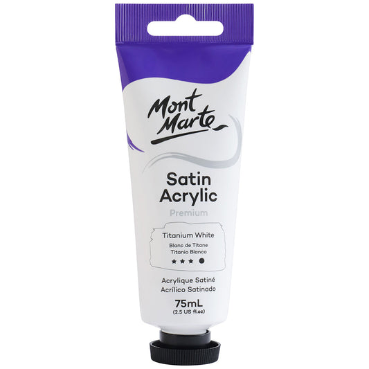 MONT MARTE Satin Acrylic Paint - 75ml - Titanium White