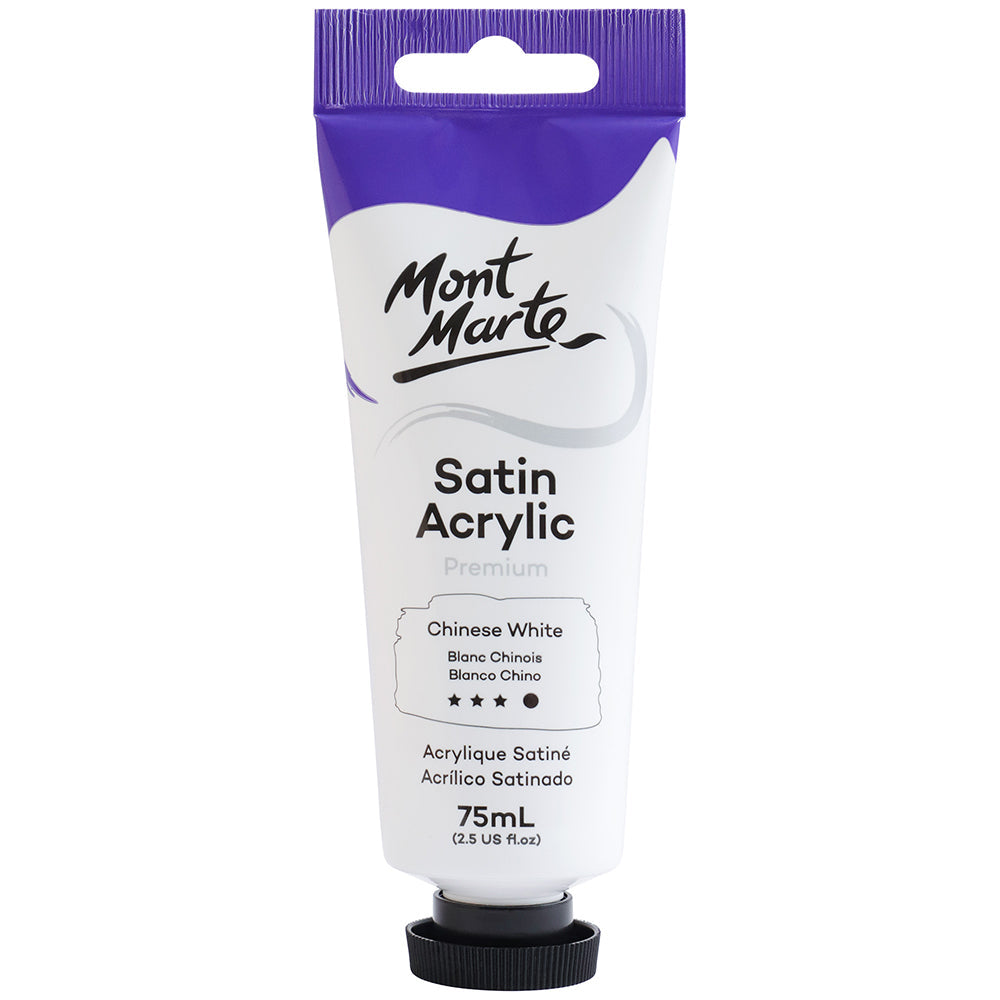 MONT MARTE Satin Acrylic Paint - 75ml - Chinese White