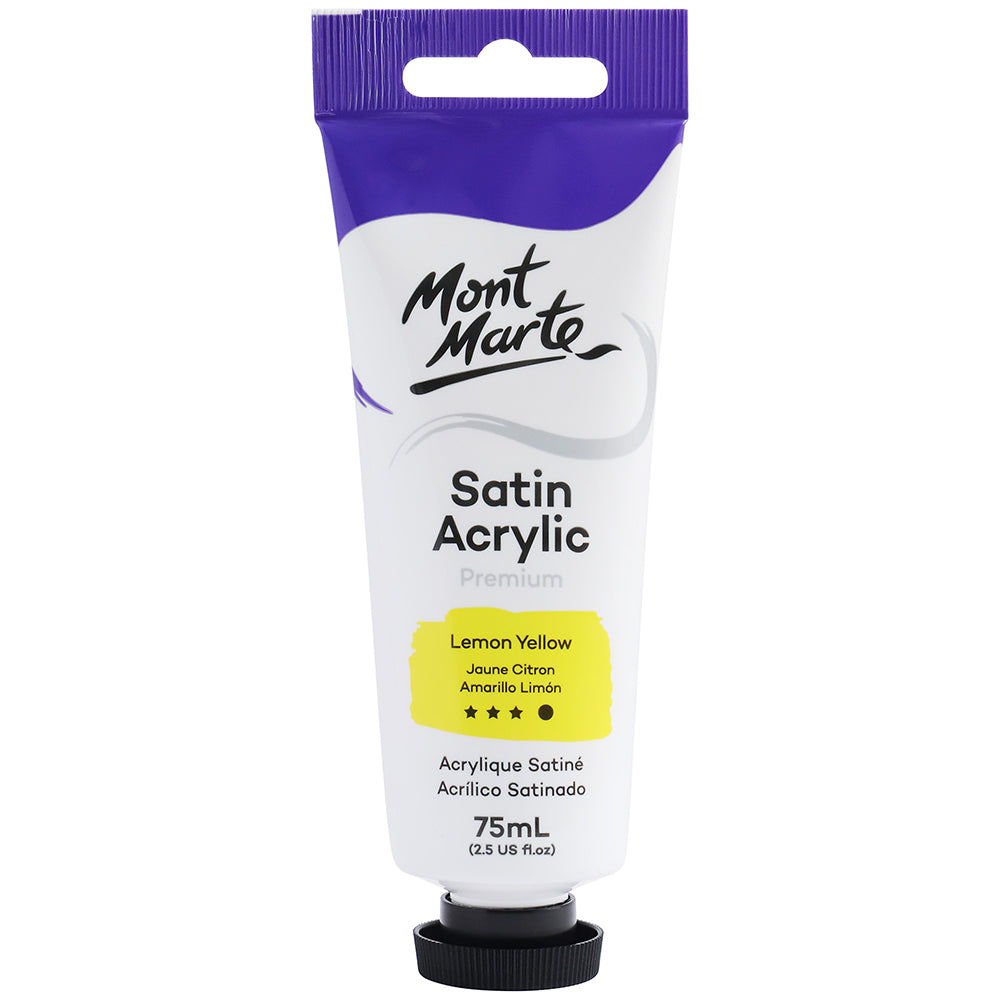 MONT MARTE Satin Acrylic Paint - 75ml - Lemon Yellow
