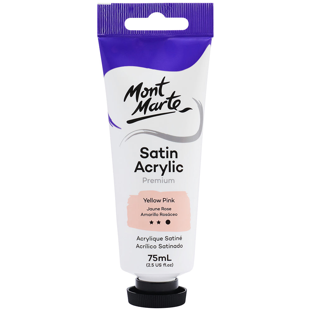 MONT MARTE Satin Acrylic Paint - 75ml - Yellow Pink
