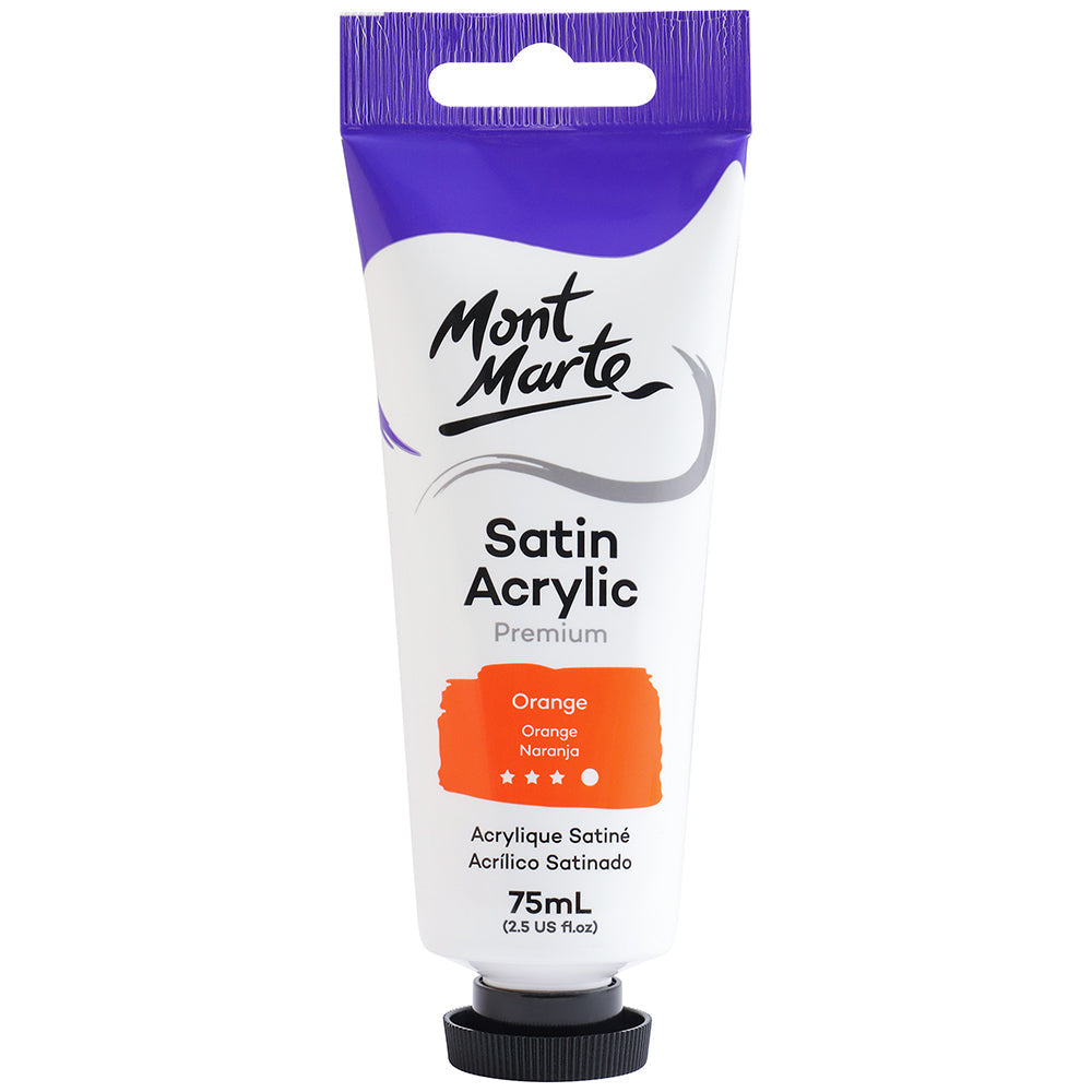 MONT MARTE Satin Acrylic Paint - 75ml - Yellow Orange