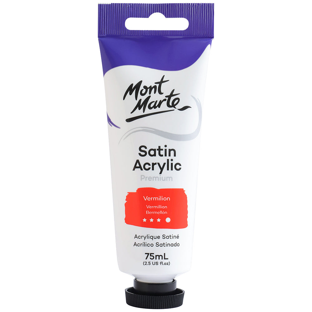 MONT MARTE Satin Acrylic Paint - 75ml - Vermillion