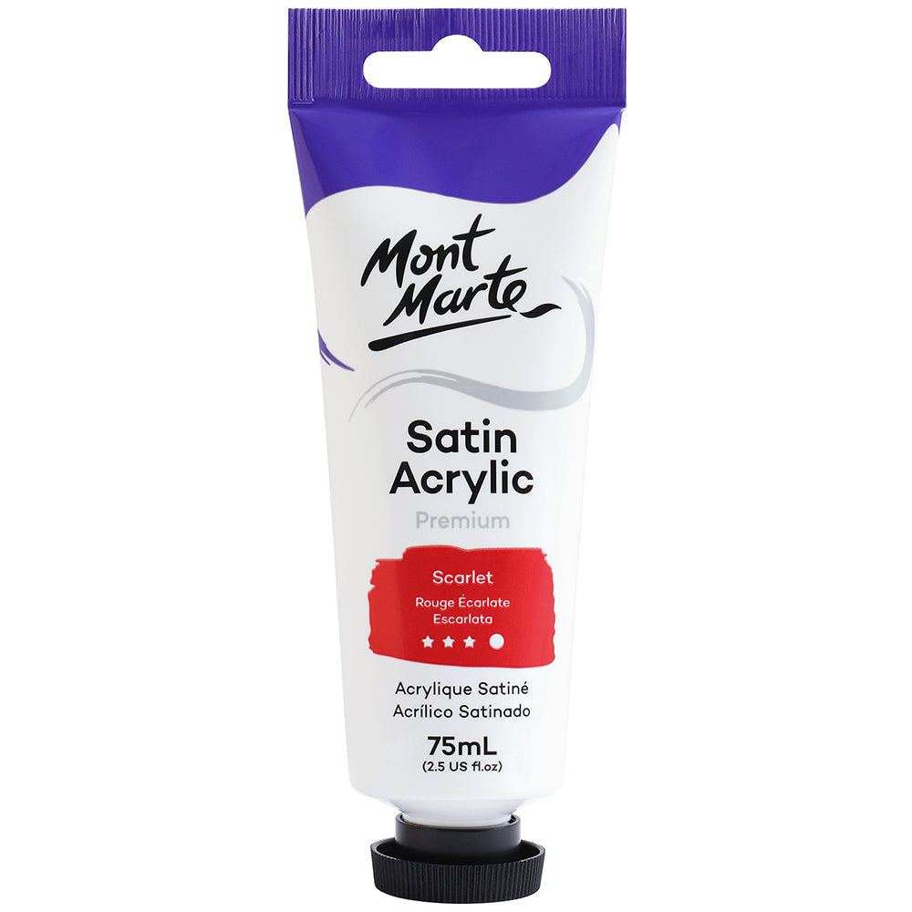 MONT MARTE Satin Acrylic Paint - 75ml - Scarlet