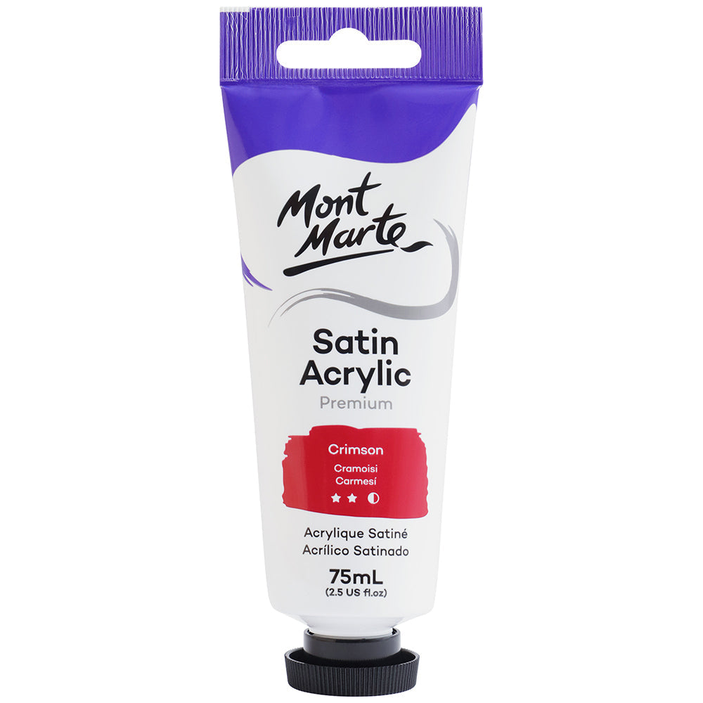 MONT MARTE Satin Acrylic Paint - 75ml - Crimson Red