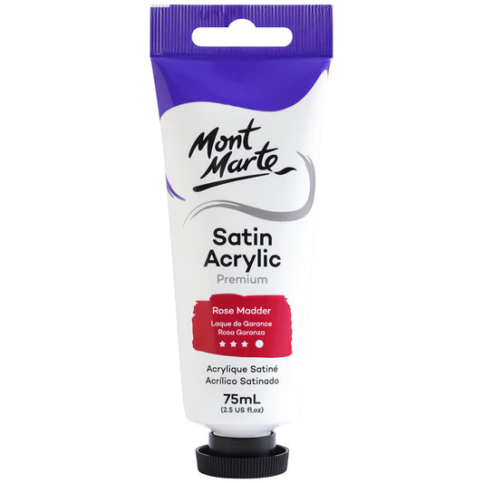 MONT MARTE Satin Acrylic Paint - 75ml - Rose Madder
