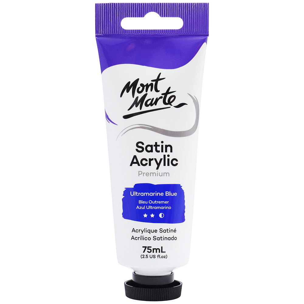 MONT MARTE Satin Acrylic Paint - 75ml - Ultramarine Blue