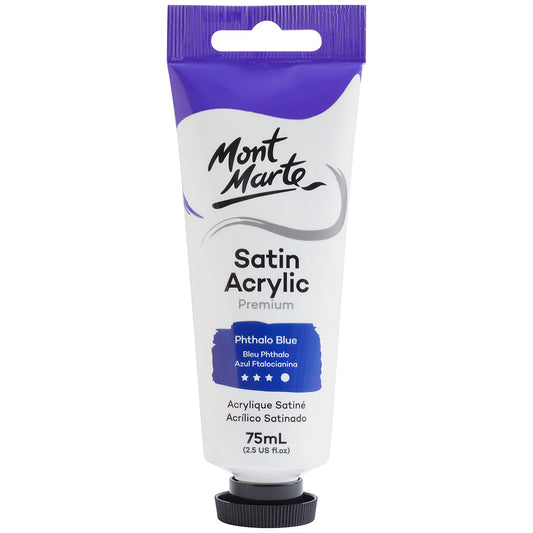 MONT MARTE Satin Acrylic Paint - 75ml - Phthalo Blue