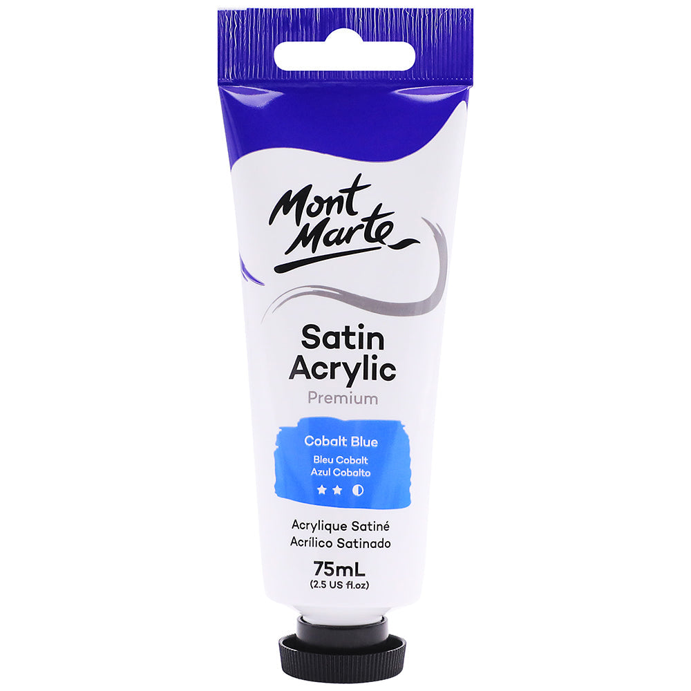 MONT MARTE Satin Acrylic Paint - 75ml - Cobalt Blue