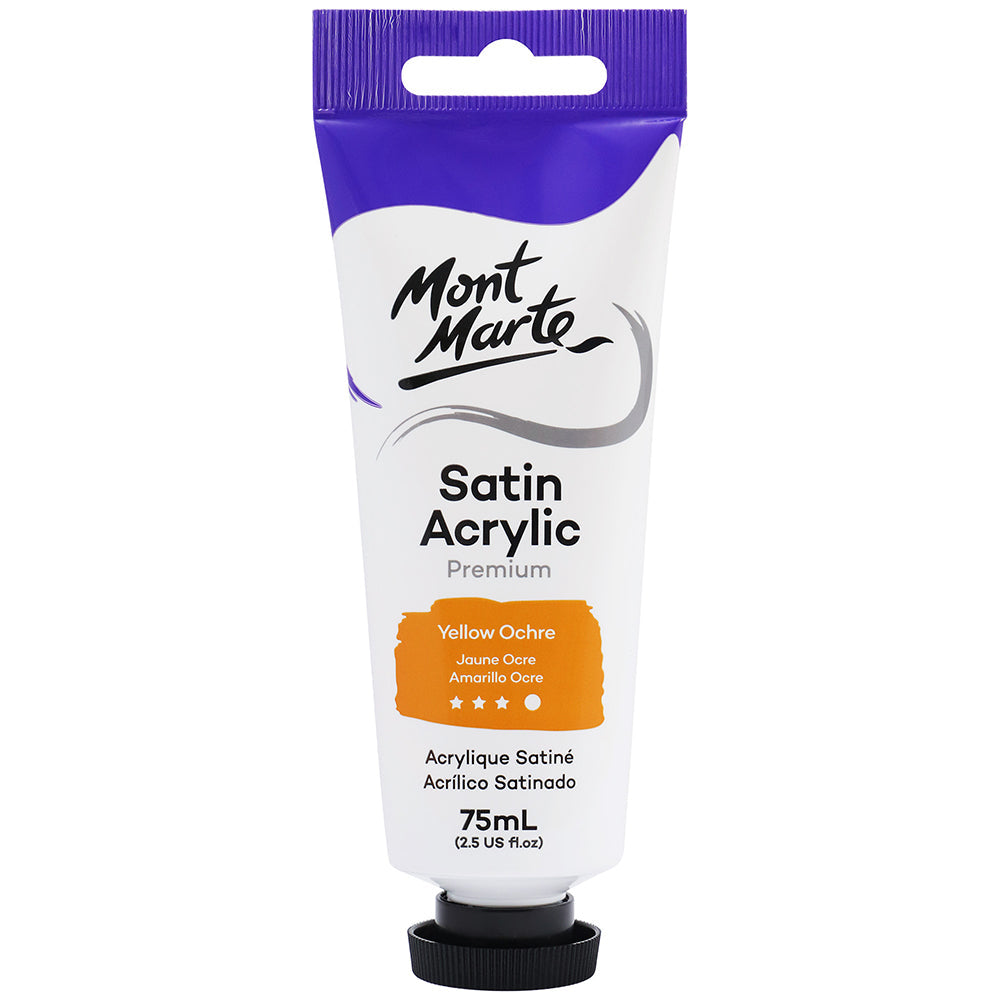 MONT MARTE Satin Acrylic Paint - 75ml - Yellow Ochre