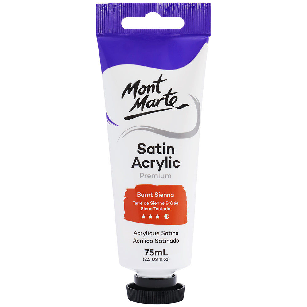 MONT MARTE Satin Acrylic Paint - 75ml - Burnt Sienna
