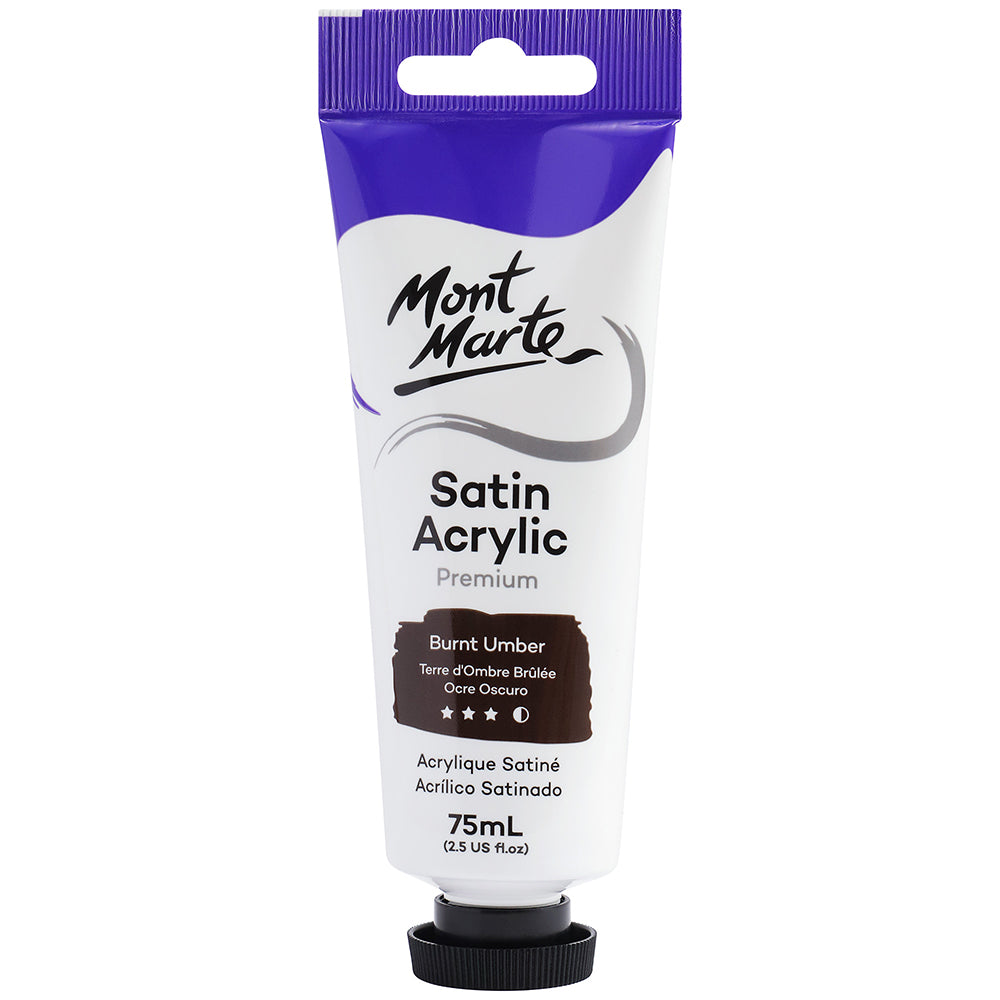 MONT MARTE Satin Acrylic Paint - 75ml - Burnt Umber
