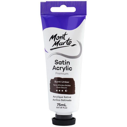MONT MARTE Satin Acrylic Paint - 75ml - Burnt Umber