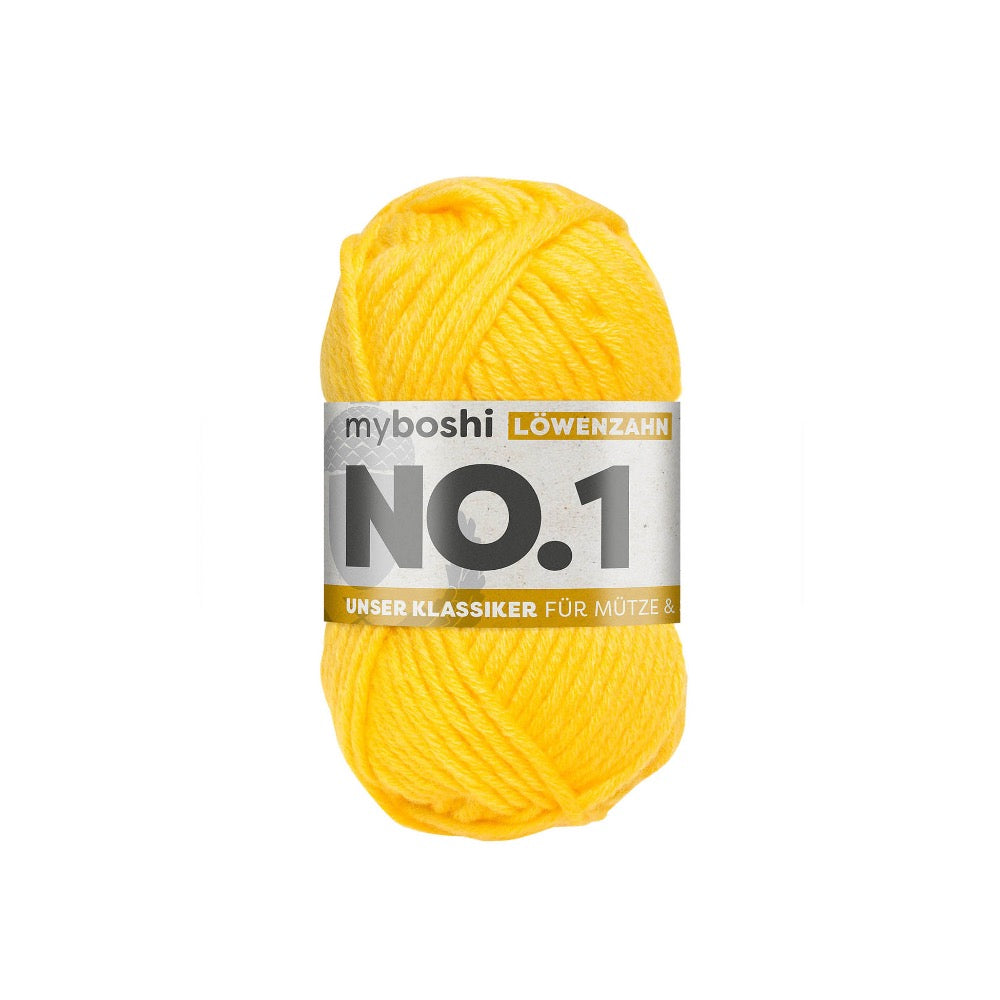 MYBOSHIYARNS No.1 Dandelion - 50 g (1.76 oz) - 55 m (60 yds) - Medium 4-Weight (Yellow)