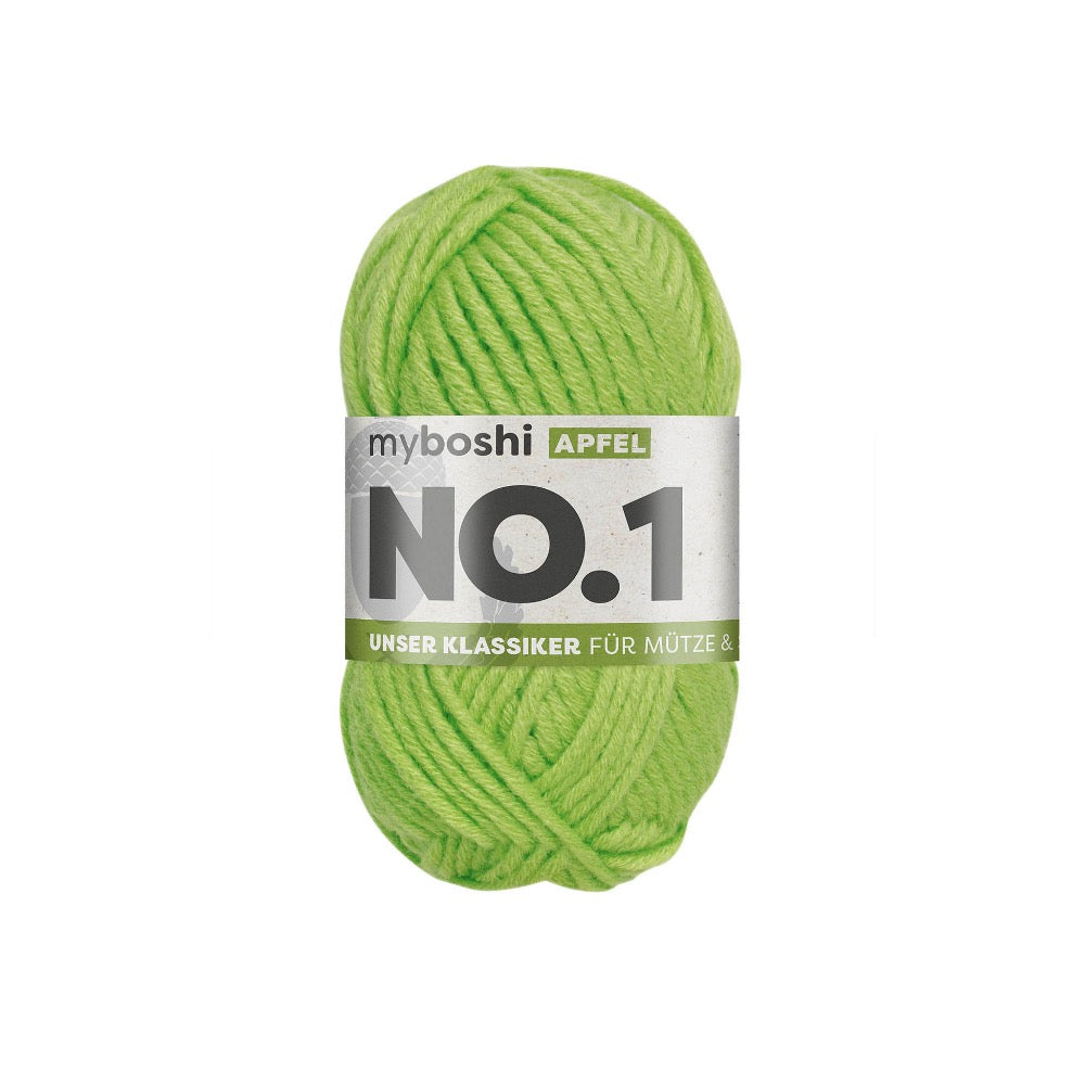 MYBOSHIYARNS No.1 Apple - 50 g (1.76 oz) - 55 m (60 yds) - Medium 4-Weight (Green)