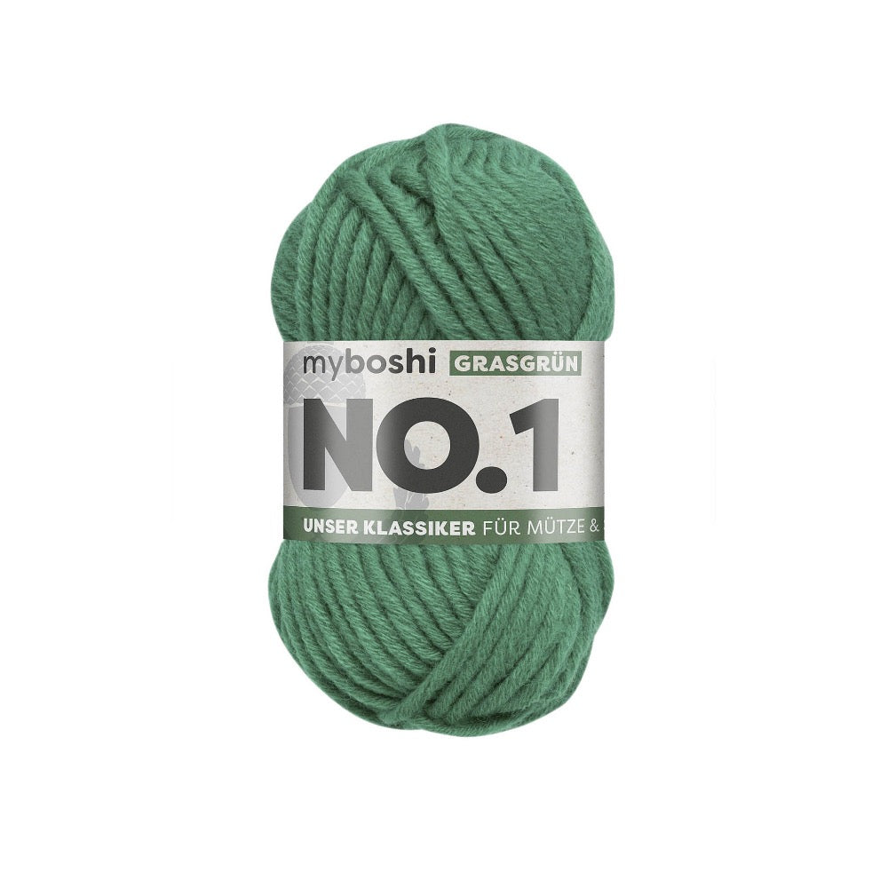 MYBOSHIYARNS No.1 Grass Green - 50 g (1.76 oz) - 55 m (60 yds) - Medium 4-Weight (Green)