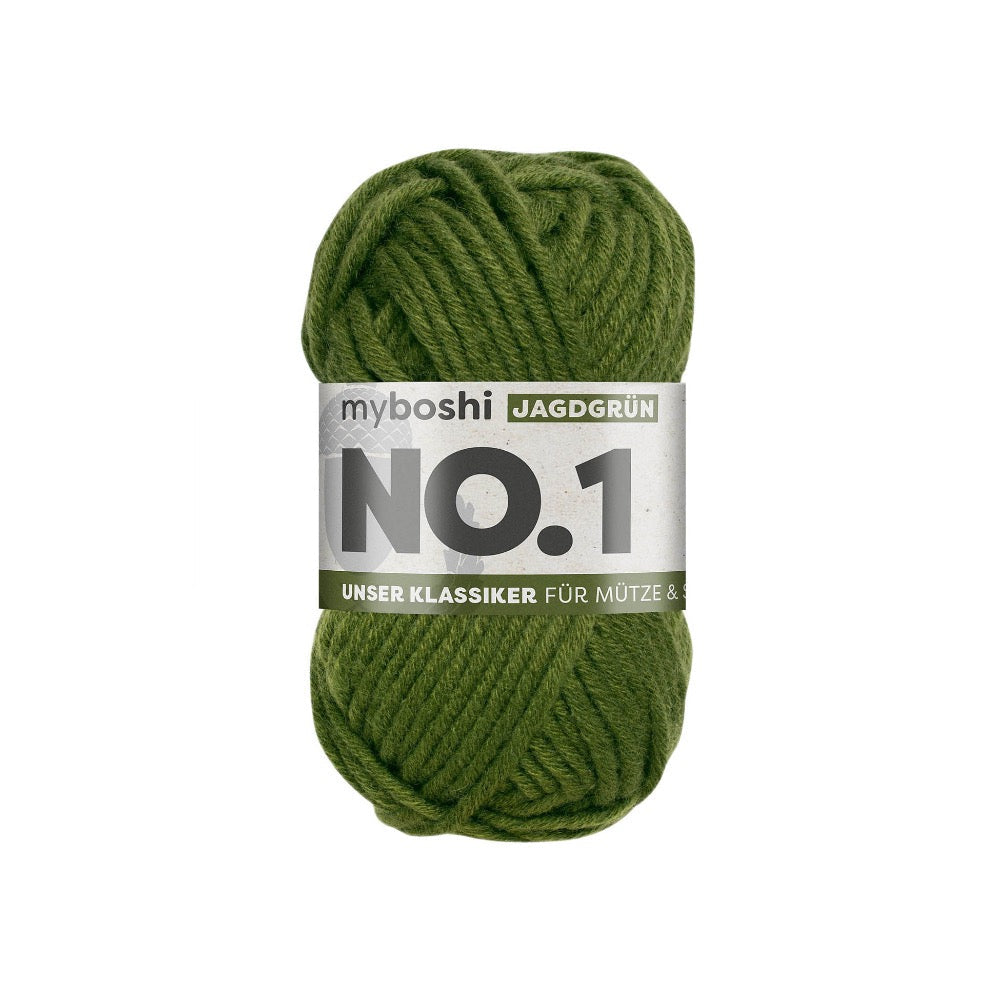 MYBOSHIYARNS No.1 Pine Green - 50 g (1.76 oz) - 55 m (60 yds) - Medium 4-Weight (Green)