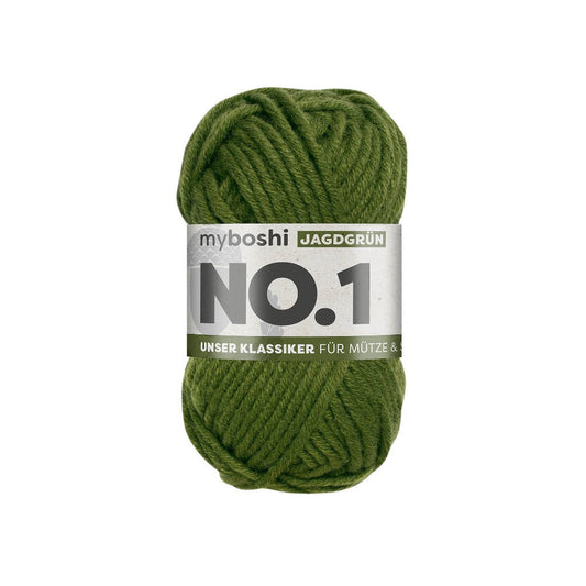 MYBOSHIYARNS No.1 Pine Green - 50 g (1.76 oz) - 55 m (60 yds) - Medium 4-Weight (Green)
