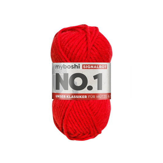 MYBOSHIYARNS No.1 Signal-Red - 50 g (1.76 oz) - 55 m (60 yds) - Medium 4-Weight (Red)