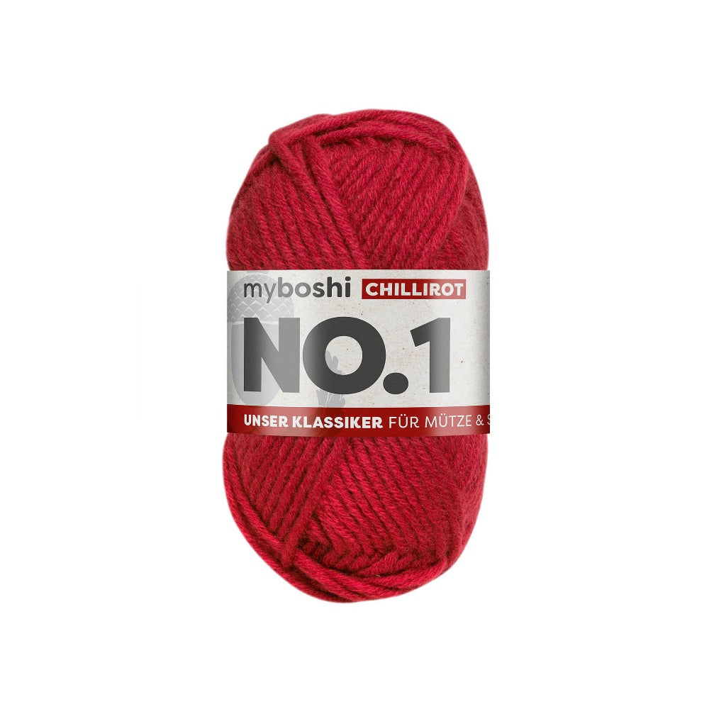 MYBOSHIYARNS No.1 Chili Red - 50 g (1.76 oz) - 55 m (60 yds) - Medium 4-Weight (Red)