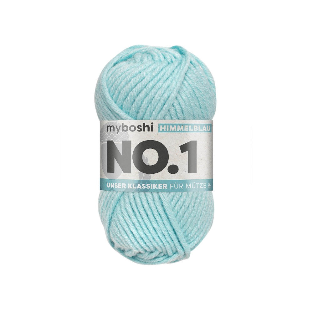 MYBOSHIYARNS No.1 Sky Blue - 50 g (1.76 oz) - 55 m (60 yds) - Medium 4-Weight (Blue)