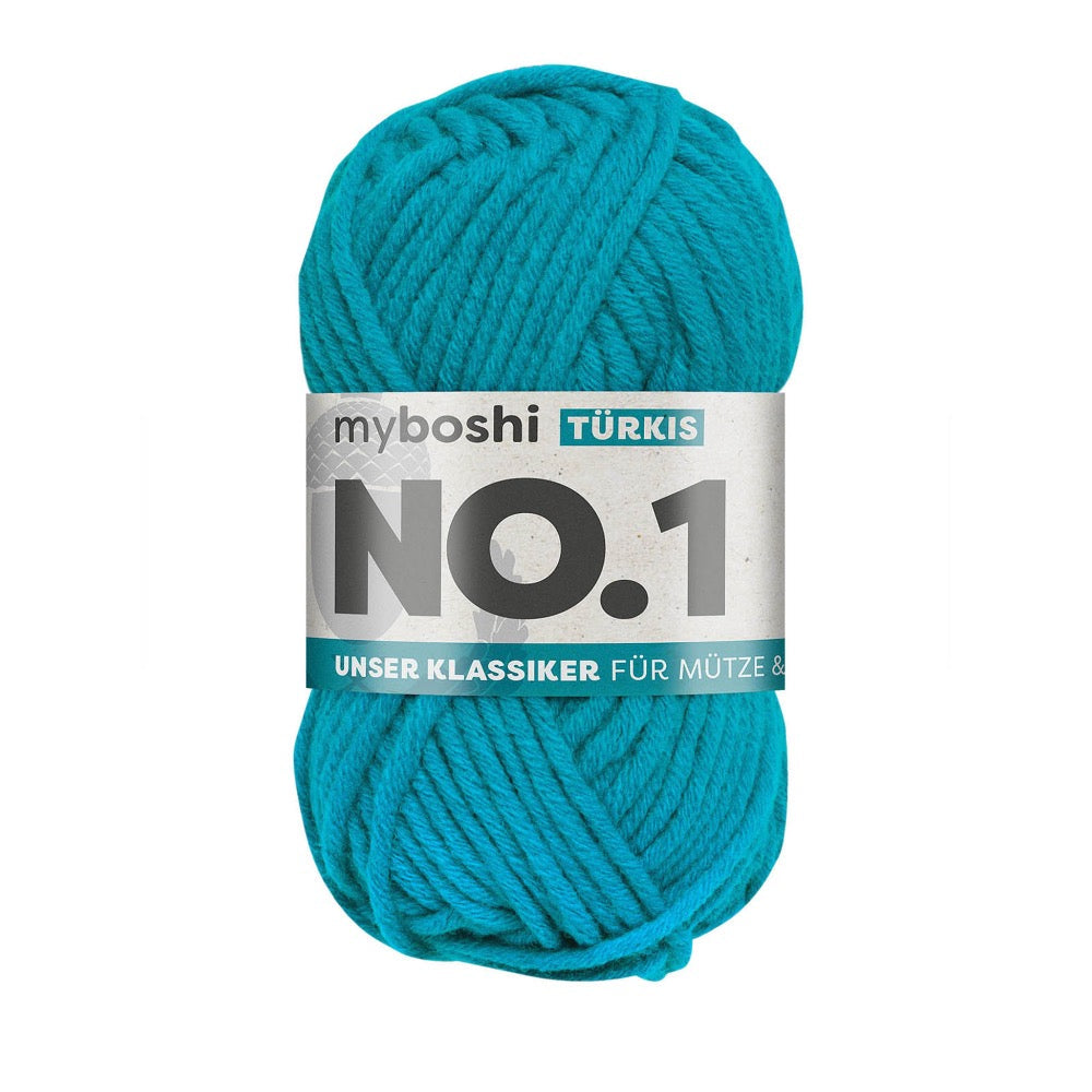 MYBOSHIYARNS No.1 Turqoise - 50 g (1.76 oz) - 55 m (60 yds) - Medium 4-Weight (Teal/Turquoise)