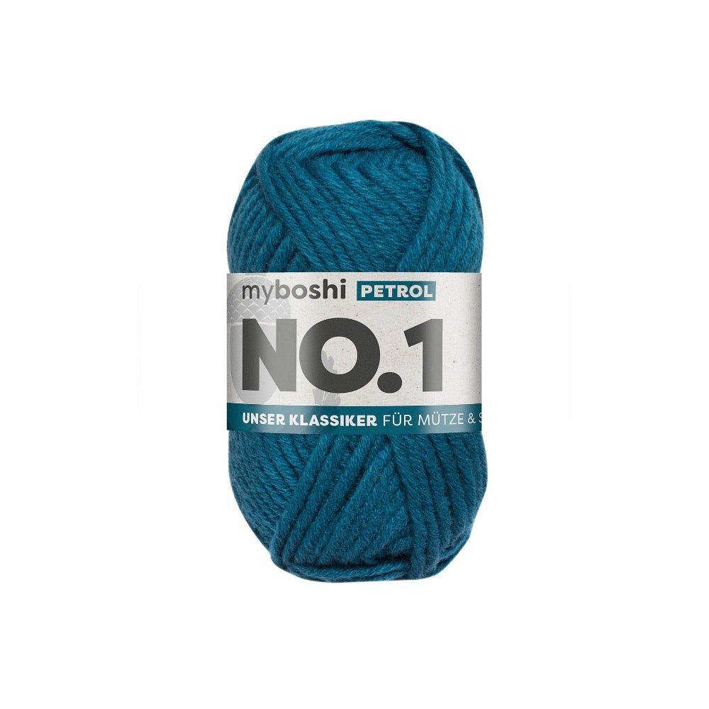 MYBOSHIYARNS No.1 Petrol - 50 g (1.76 oz) - 55 m (60 yds) - Medium 4-Weight (Teal/Turquoise)