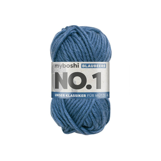 MYBOSHIYARNS No.1 Blueberry - 50 g (1.76 oz) - 55 m (60 yds) - Medium 4-Weight (Blue)