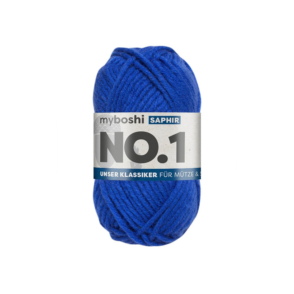 MYBOSHIYARNS No. 1 Sapphire - 50 g (1.76 oz) - 55 m (60 yds) - Medium 4-Weight (Blue)