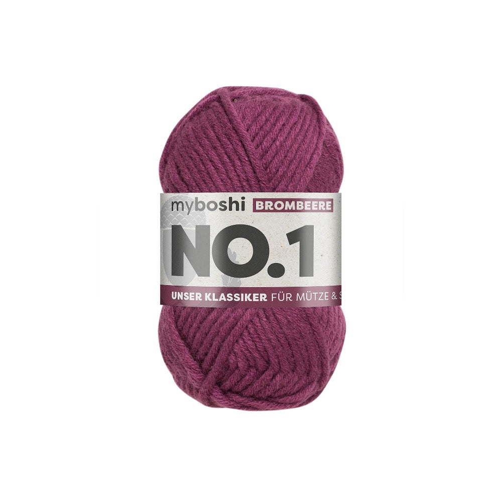MYBOSHIYARNS No.1 Blackberry - 50 g (1.76 oz) - 55 m (60 yds) - Medium 4-Weight (Black)