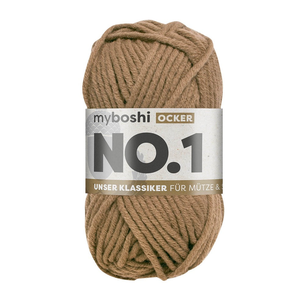 MYBOSHIYARNS No.1 Ochre - 50 g (1.76 oz) - 55 m (60 yds) - Medium 4-Weight (Yellow)