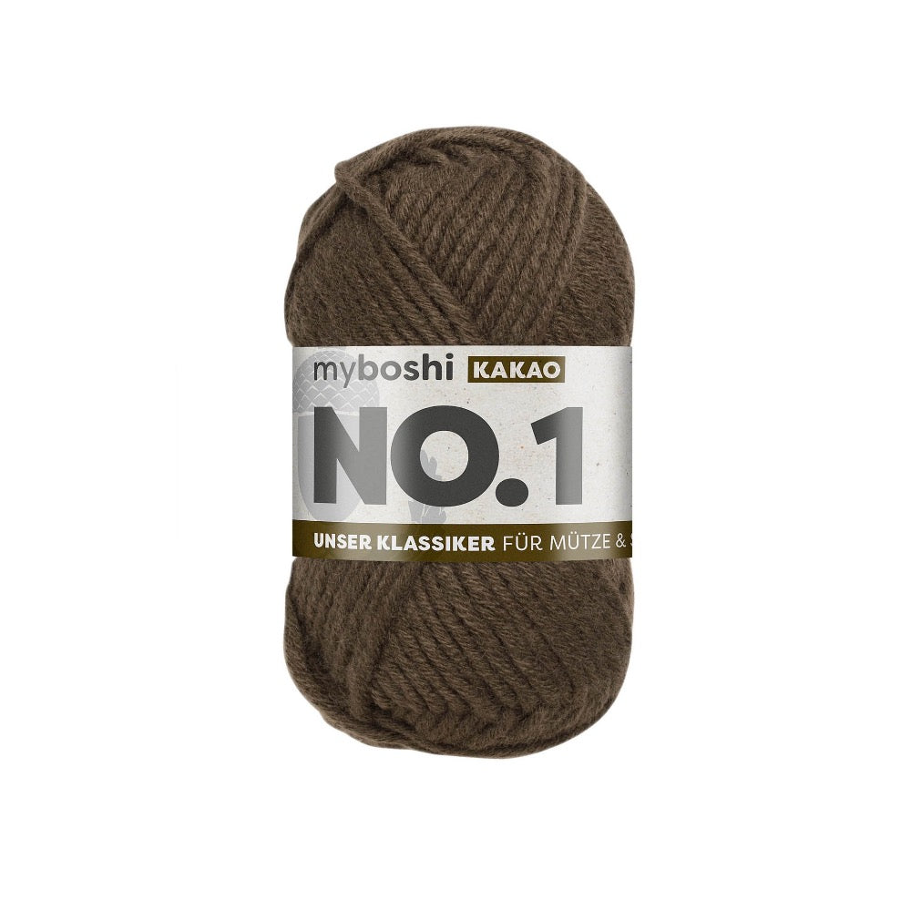 MYBOSHIYARNS No.1 Cocoa - 50 g (1.76 oz) - 55 m (60 yds) - Medium 4-Weight (Brown)