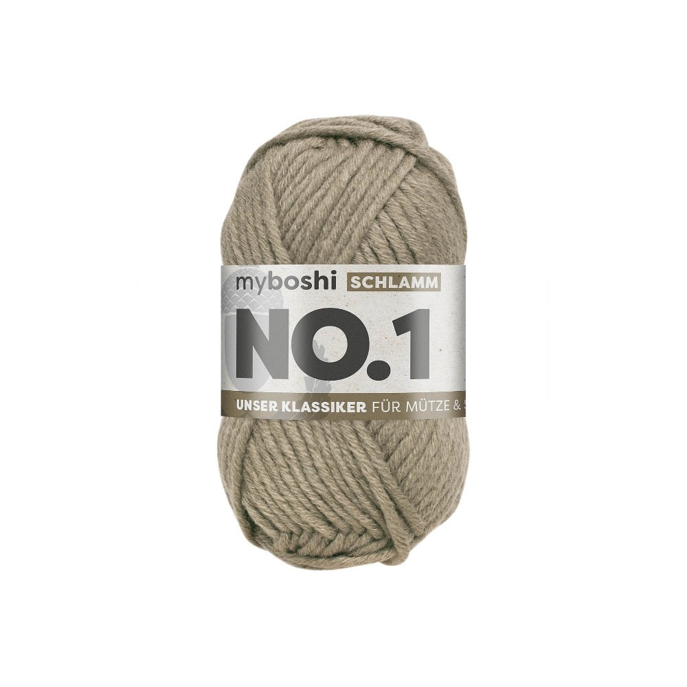 MYBOSHIYARNS No.1 Mud - 50 g (1.76 oz) - 55 m (60 yds) - Medium 4-Weight (Brown)