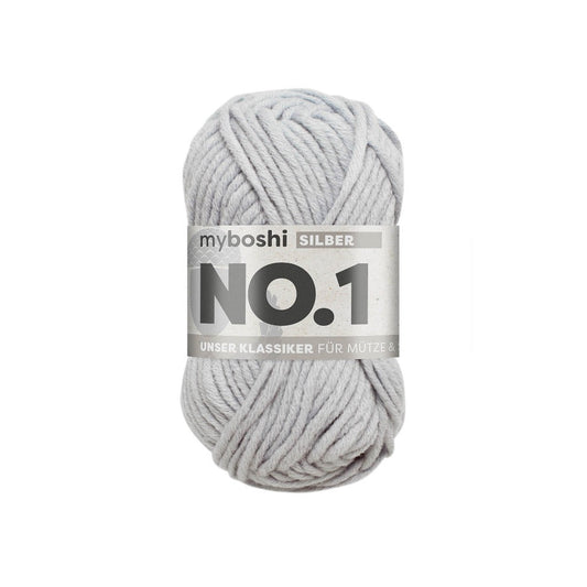 MYBOSHIYARNS No.1 Silver - 50 g (1.76 oz) - 55 m (60 yds) - Medium 4-Weight (Grey)