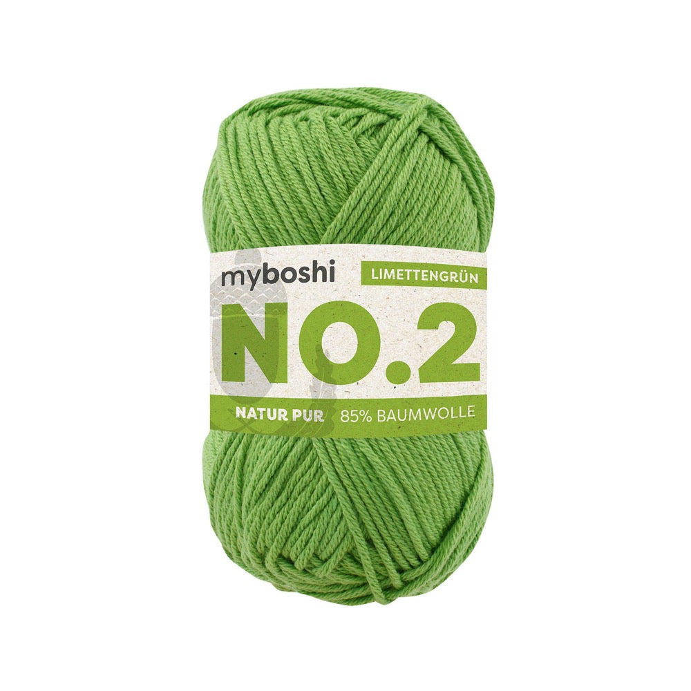 MYBOSHIYARNS No.2 Lime - 50 g (1.76 oz) - 100 m (109 yds) - Light 3-Weight (Green)