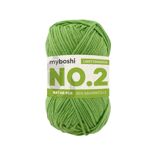 MYBOSHIYARNS No.2 Lime - 50 g (1.76 oz) - 100 m (109 yds) - Light 3-Weight (Green)