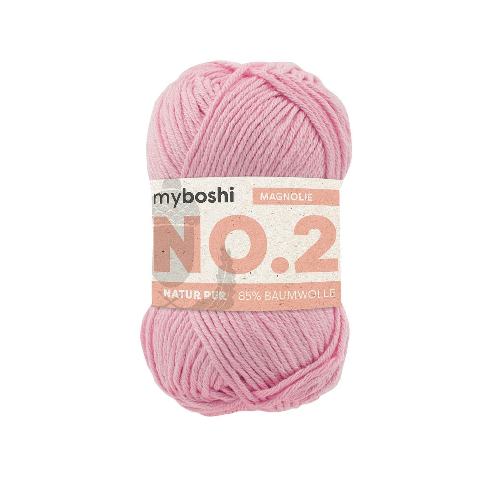 MYBOSHIYARNS No.2 Magnolia - 50 g (1.76 oz) - 100 m (109 yds) - Light 3-Weight (Pink)