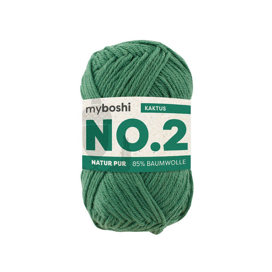 MYBOSHIYARNS No.2 Cactus - 50 g (1.76 oz) - 100 m (109 yds) - Light 3-Weight (Green)