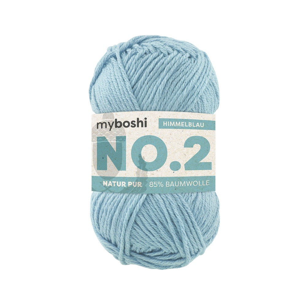 MYBOSHIYARNS No.2 Sky Blue - 50 g (1.76 oz) - 100 m (109 yds) - Light 3-Weight (Blue)