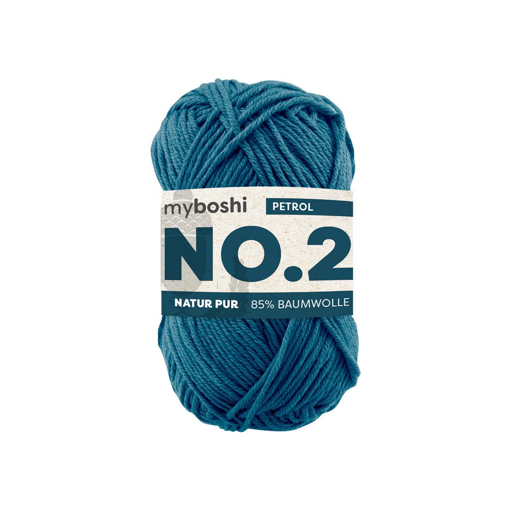 MYBOSHIYARNS No.2 Petrol - 50 g (1.76 oz) - 100 m (109 yds) - Light 3-Weight (Teal/Turquoise)